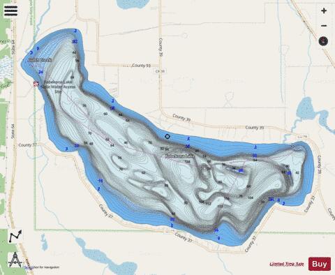 Kabekona depth contour Map - i-Boating App - Streets