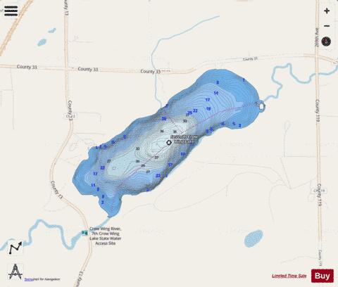 Seventh Crow Wing depth contour Map - i-Boating App - Streets