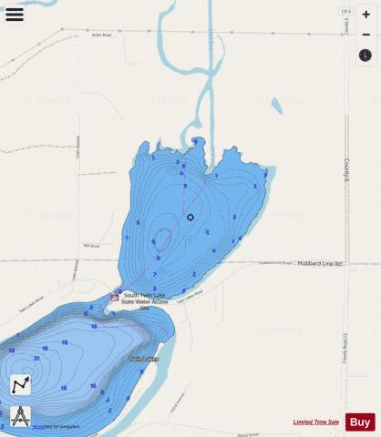 Upper Twin depth contour Map - i-Boating App - Streets