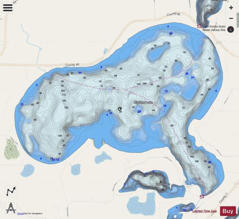 Big Sand depth contour Map - i-Boating App - Streets