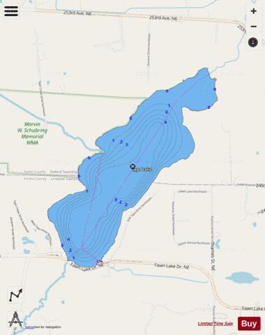 Typo depth contour Map - i-Boating App - Streets