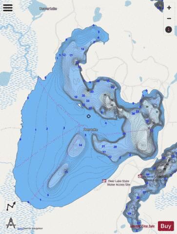 Deer depth contour Map - i-Boating App - Streets