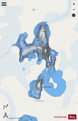 Anderson depth contour Map - i-Boating App - Streets