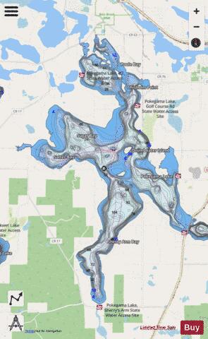 Pokegama (Wendigo) depth contour Map - i-Boating App - Streets