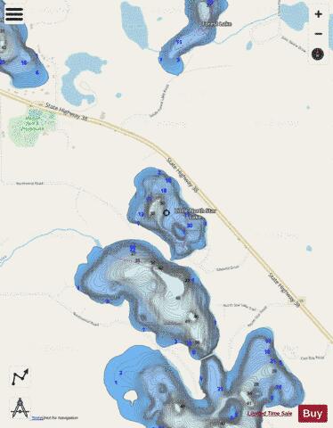 Little North Star depth contour Map - i-Boating App - Streets