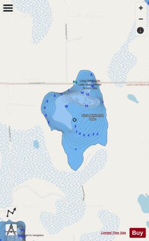 Little Whitefish depth contour Map - i-Boating App - Streets