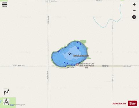 Independence depth contour Map - i-Boating App - Streets