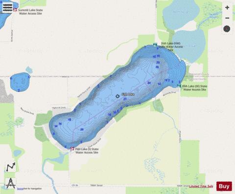 Fish depth contour Map - i-Boating App - Streets