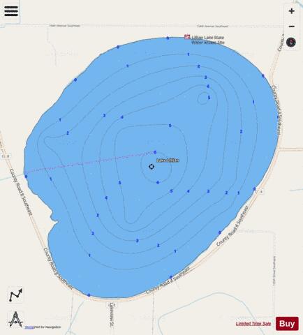 Lillian depth contour Map - i-Boating App - Streets