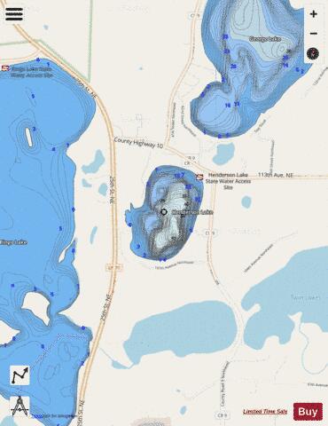 Henderson depth contour Map - i-Boating App - Streets