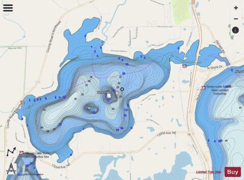 Nest depth contour Map - i-Boating App - Streets
