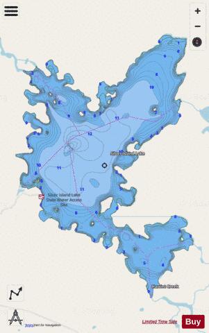 Silver Island depth contour Map - i-Boating App - Streets
