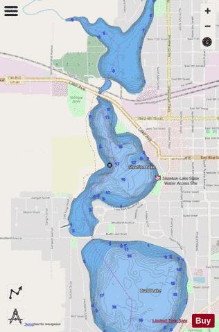 Sisseton depth contour Map - i-Boating App - Streets
