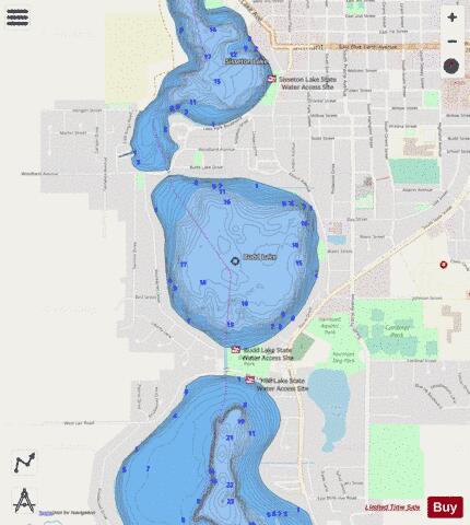 Budd depth contour Map - i-Boating App - Streets
