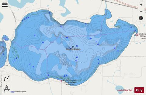 Washington depth contour Map - i-Boating App - Streets