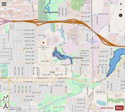 Mill Pond depth contour Map - i-Boating App - Streets