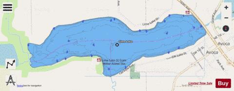 Lime depth contour Map - i-Boating App - Streets