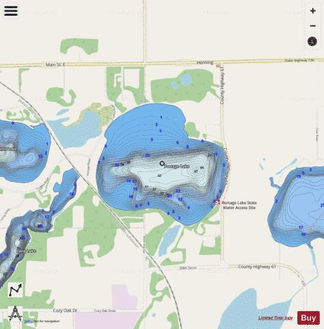 Portage (main bay) depth contour Map - i-Boating App - Streets