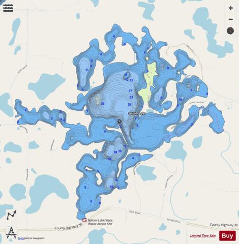 Spitzer depth contour Map - i-Boating App - Streets