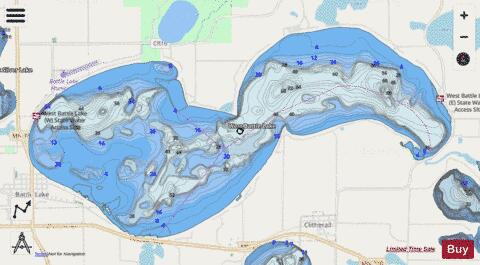 West Battle depth contour Map - i-Boating App - Streets
