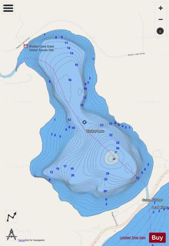 Walker depth contour Map - i-Boating App - Streets