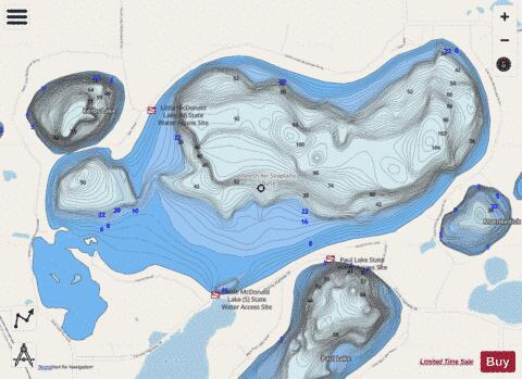 Little McDonald depth contour Map - i-Boating App - Streets