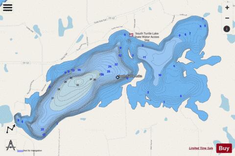 South Turtle depth contour Map - i-Boating App - Streets