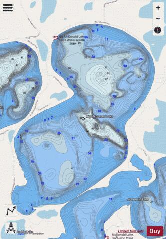 Big McDonald depth contour Map - i-Boating App - Streets
