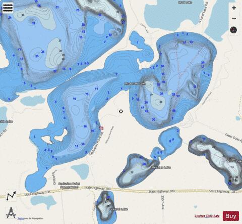 Big McDonald #2 depth contour Map - i-Boating App - Streets