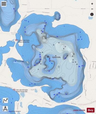 Crystal depth contour Map - i-Boating App - Streets