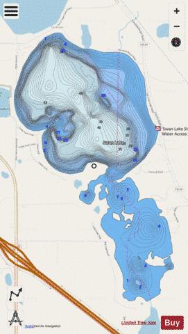 Swan depth contour Map - i-Boating App - Streets