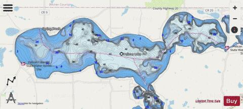 Pelican depth contour Map - i-Boating App - Streets