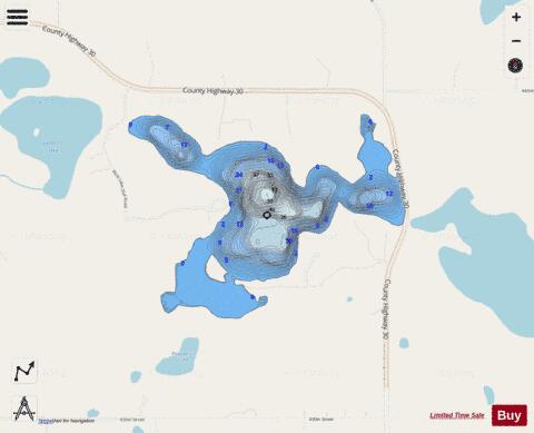West Olaf depth contour Map - i-Boating App - Streets
