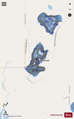 Tamarack depth contour Map - i-Boating App - Streets