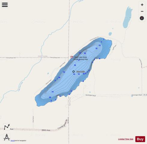 Bass depth contour Map - i-Boating App - Streets