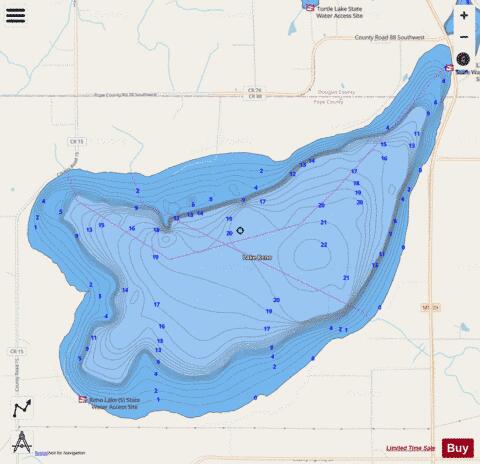 Reno depth contour Map - i-Boating App - Streets