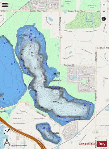 East Vadnais depth contour Map - i-Boating App - Streets