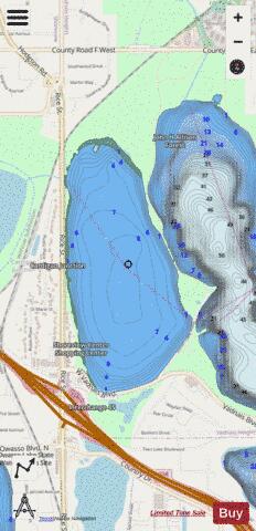 West Vadnais depth contour Map - i-Boating App - Streets