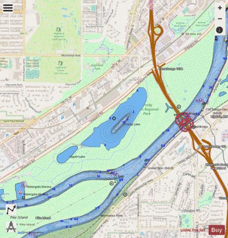 Crosby depth contour Map - i-Boating App - Streets