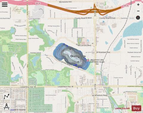 McCarron depth contour Map - i-Boating App - Streets