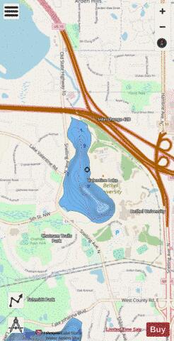 Valentine depth contour Map - i-Boating App - Streets