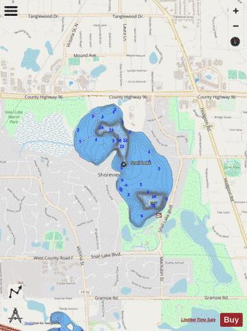 Snail depth contour Map - i-Boating App - Streets