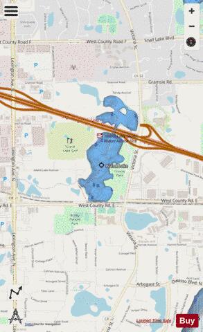Island (Basin S.of I-694) depth contour Map - i-Boating App - Streets