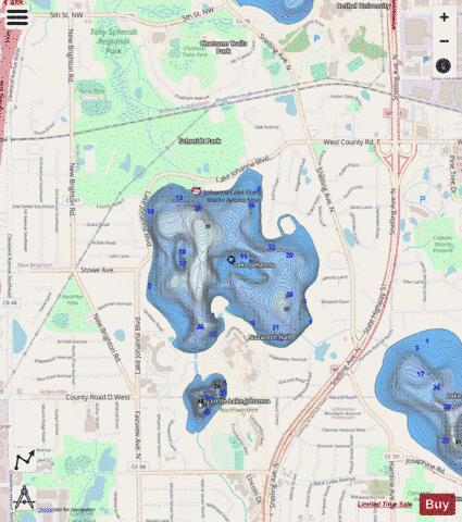 Johanna depth contour Map - i-Boating App - Streets