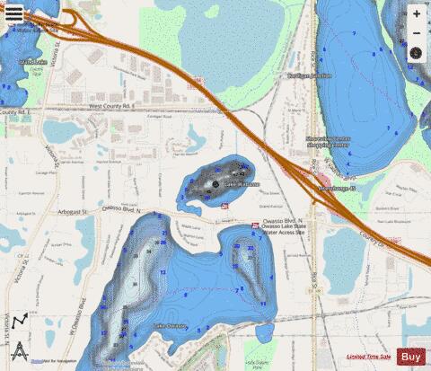 Wabasso depth contour Map - i-Boating App - Streets