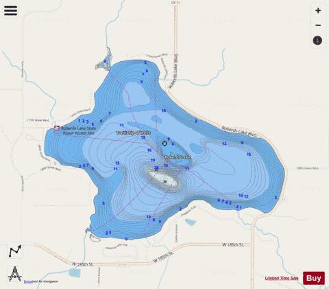Roberds depth contour Map - i-Boating App - Streets