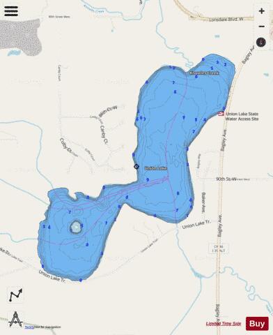 Union depth contour Map - i-Boating App - Streets