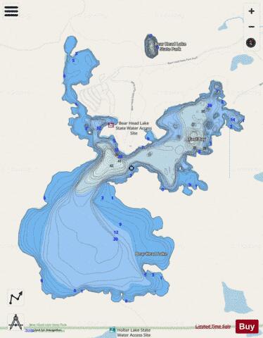 Bearhead depth contour Map - i-Boating App - Streets