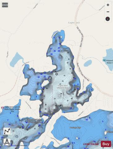 Eagles Nest #1 depth contour Map - i-Boating App - Streets