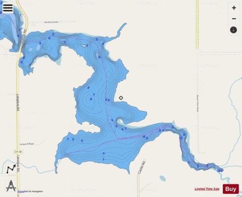 Fish Lk Flowage(East Bay) depth contour Map - i-Boating App - Streets